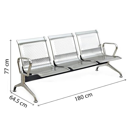 Ghế băng chờ Inox 3 chỗ - GC03IN - Ảnh 2