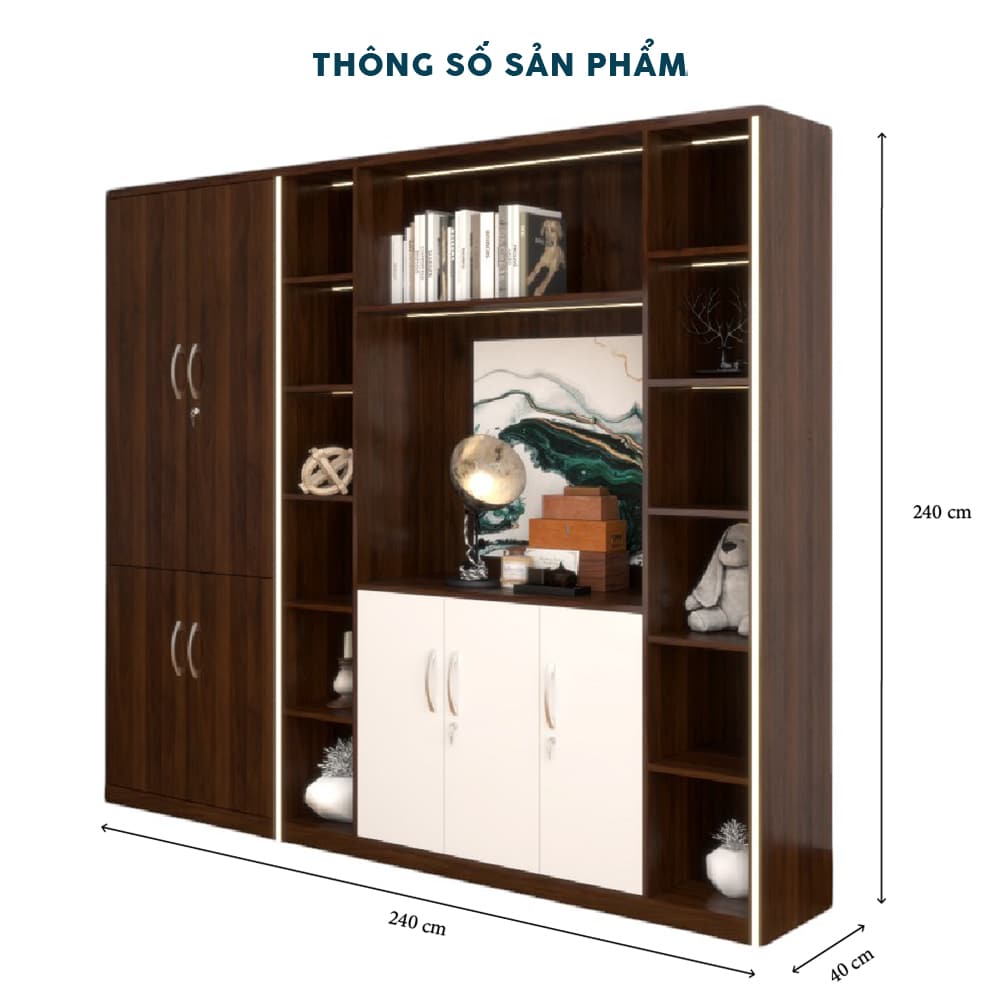 Tủ Giám Đốc 2m4 TGDF054 - Ảnh 2