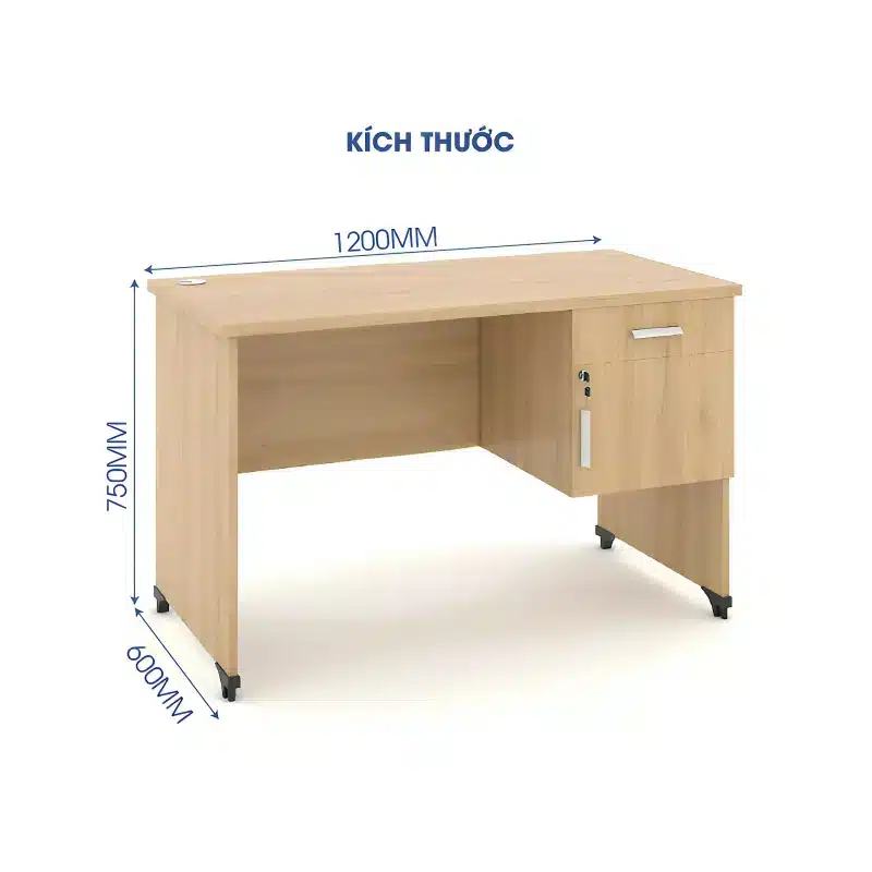 Bàn làm việc 1m2 có hộc-B102B - Ảnh 3
