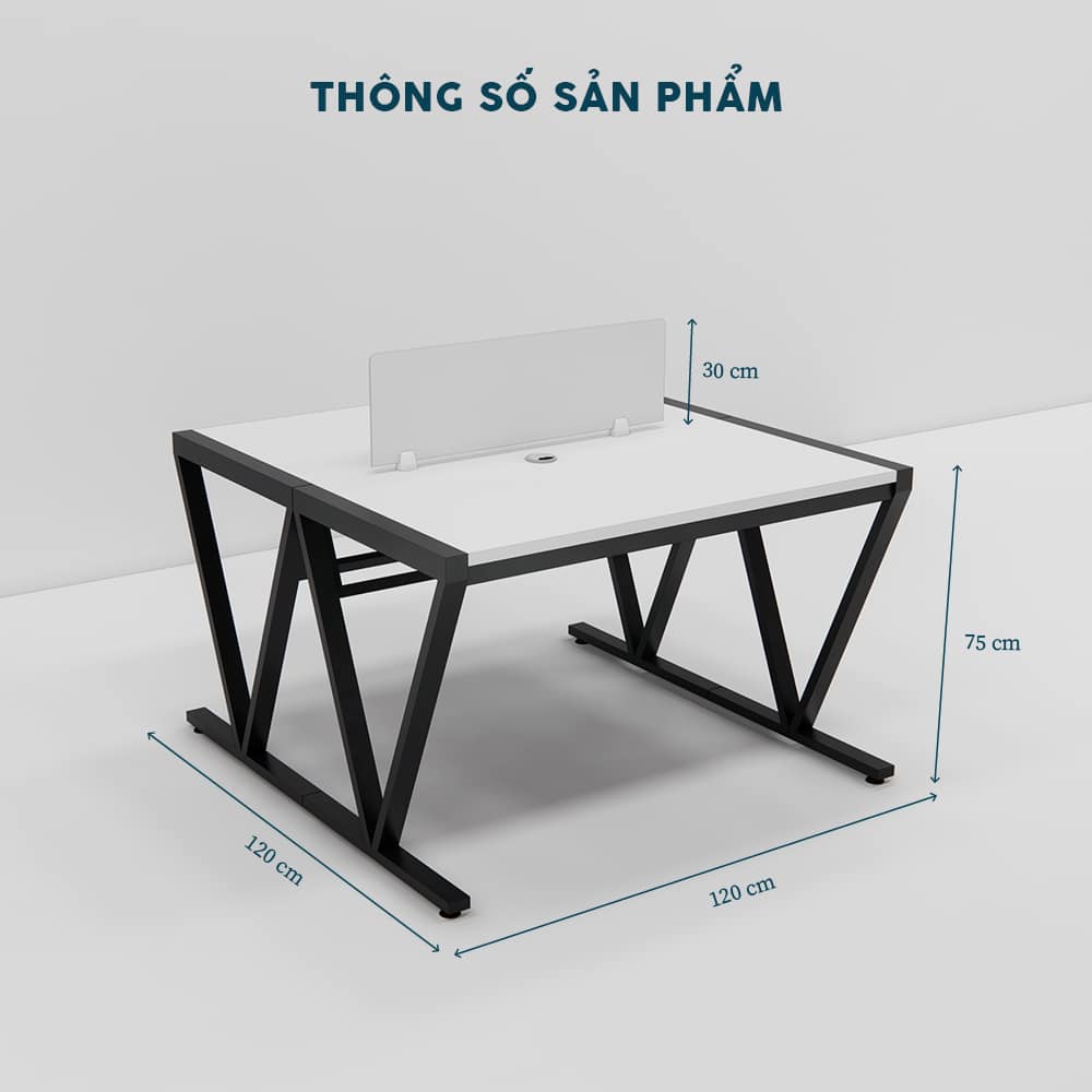 Cụm Bàn Nhân Viên 2 Người Chân Sắt-FCBNV53 - Ảnh 6