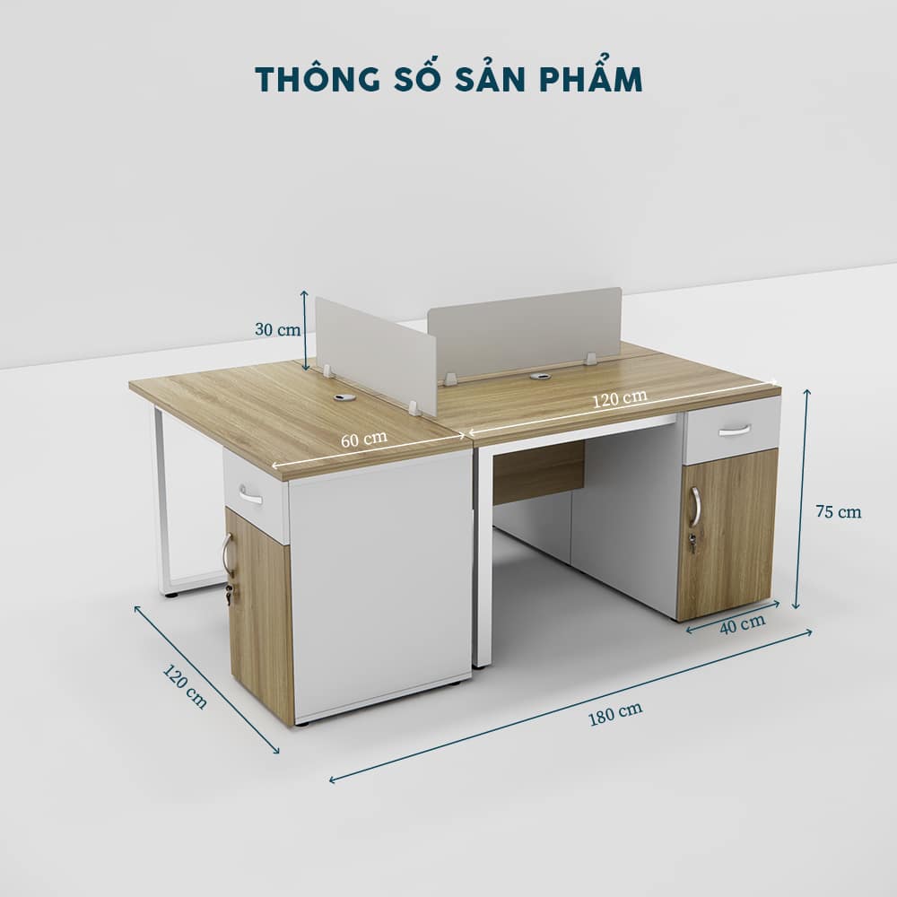 Cụm Bàn Làm Việc 3 Người-FCBNV62 - Ảnh 5