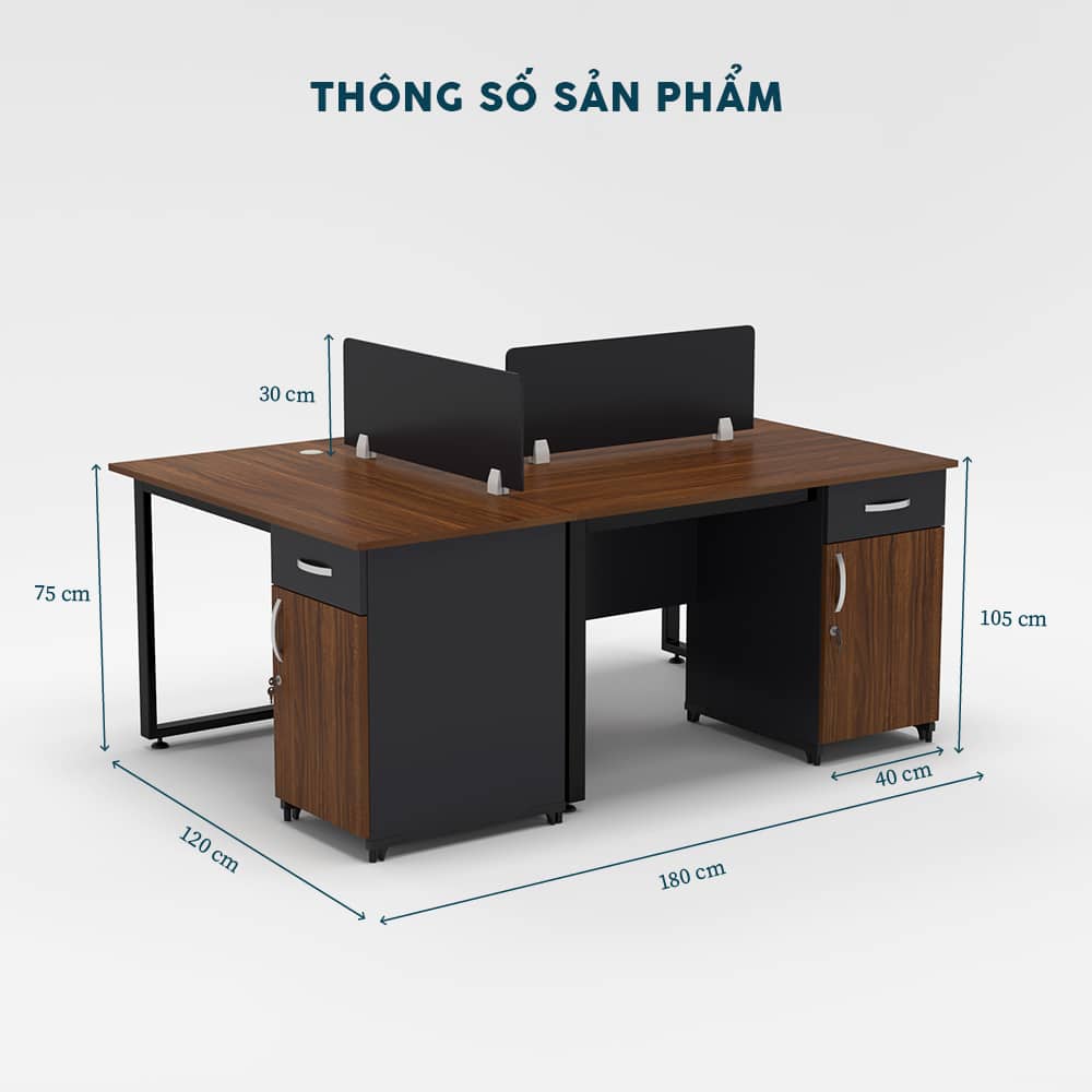 Cụm bàn làm việc 3 người-FCBNV16 - Ảnh 4