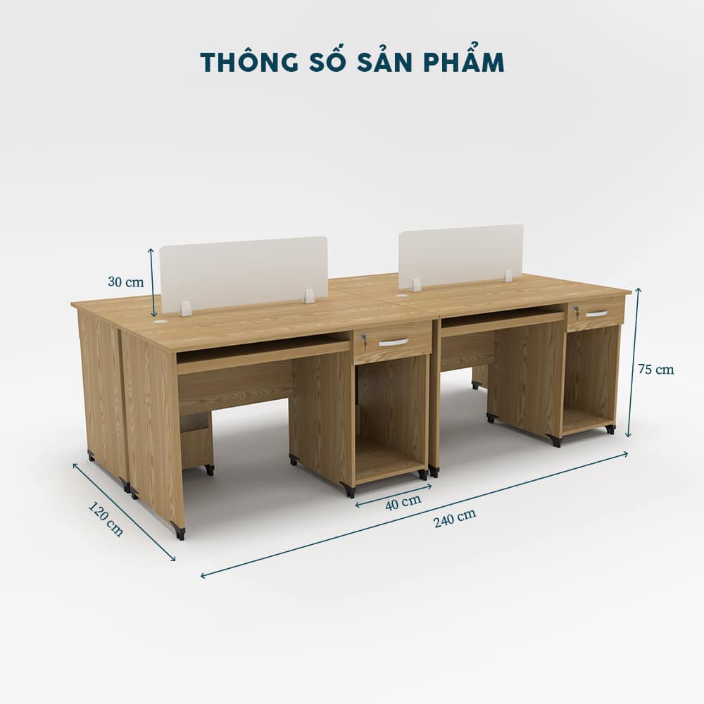 Cụm Bàn Làm Việc 4 Người-FCBNV21 - Ảnh 2