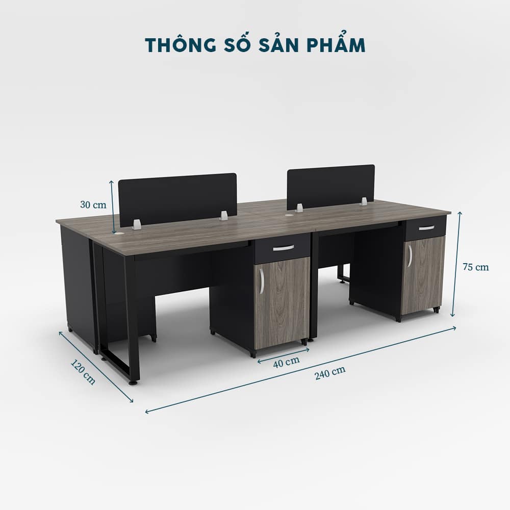 Cụm Bàn Làm Việc 4 Người-FCBNV24 - Ảnh 5