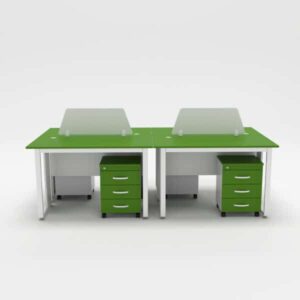 Cụm bàn làm việc chân sắt 4 người-FCBNV48