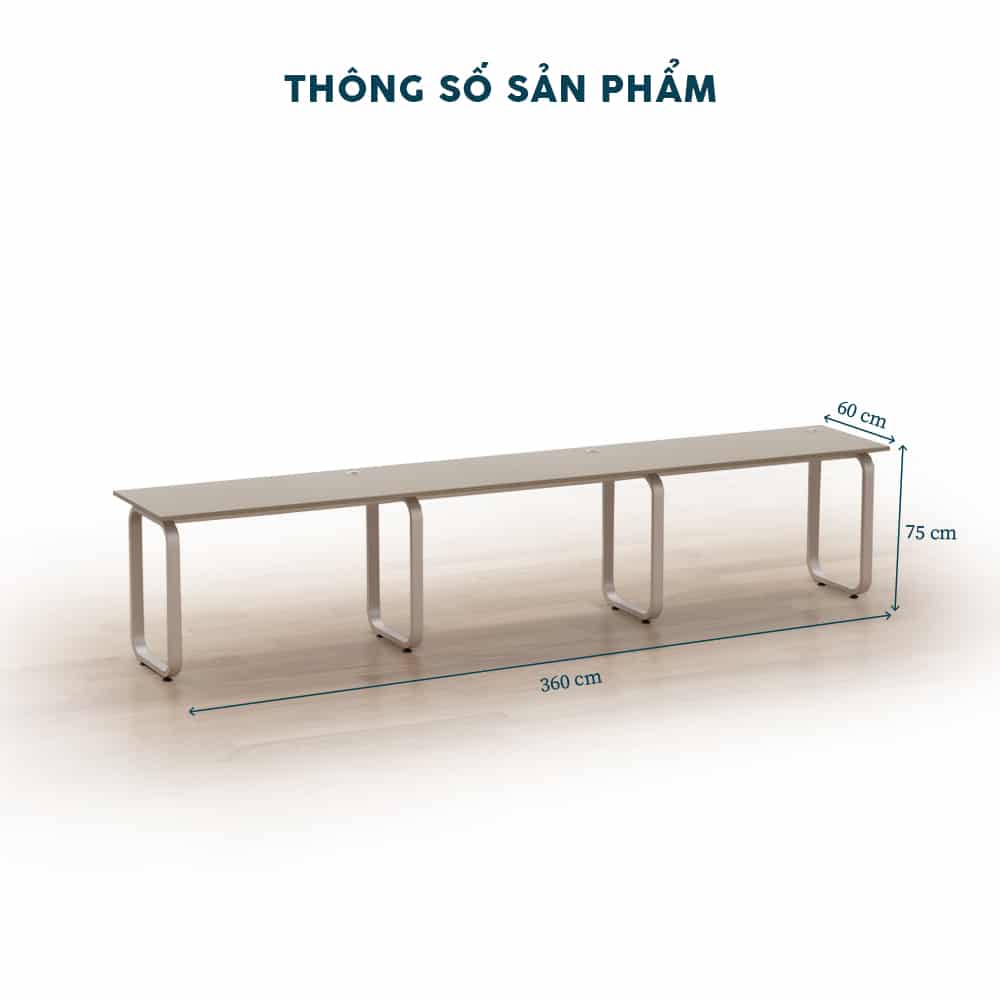 Cụm Bàn Nhân Viên 3 Người Chân Sắt-FCBNV65 - Ảnh 5