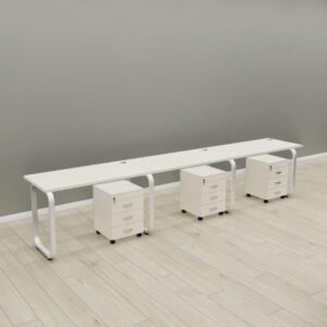 Cụm Bàn Nhân Viên 3 Người Chân Sắt-FCBNV57