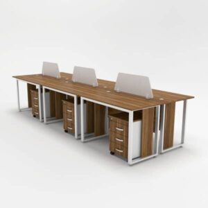Cụm bàn làm việc chân sắt 6 người-FCBNV50