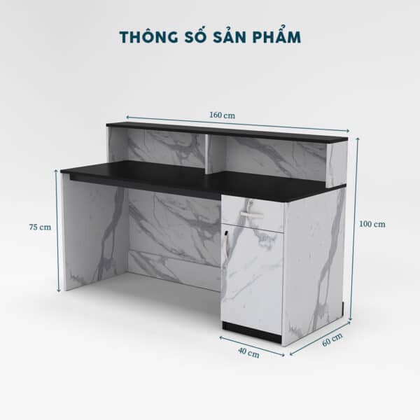 Quầy Lễ Tân Giả Đá 1m6-QLTF1m6 - Ảnh 6