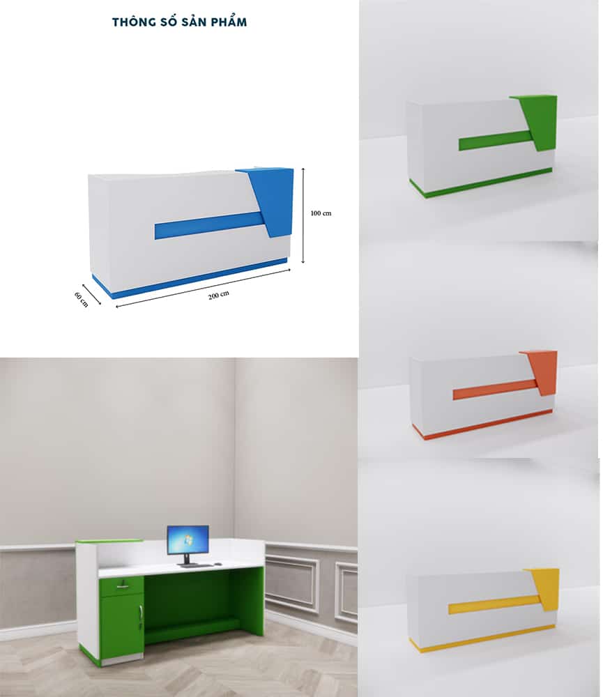 Quầy Lễ Tân Rẻ Đẹp 2m-QLTF2m - Ảnh 2