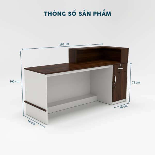 Quầy Lễ Tân 1m8-QLTF1m8 - Ảnh 4