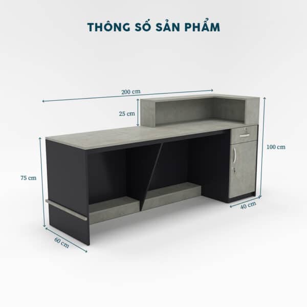 Quầy Lễ Tân 2m-QLTF2m - Ảnh 6