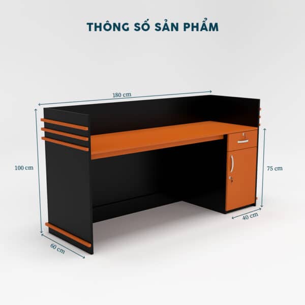 Quầy Lễ Tân 1m8-QLTF1m8 - Ảnh 6