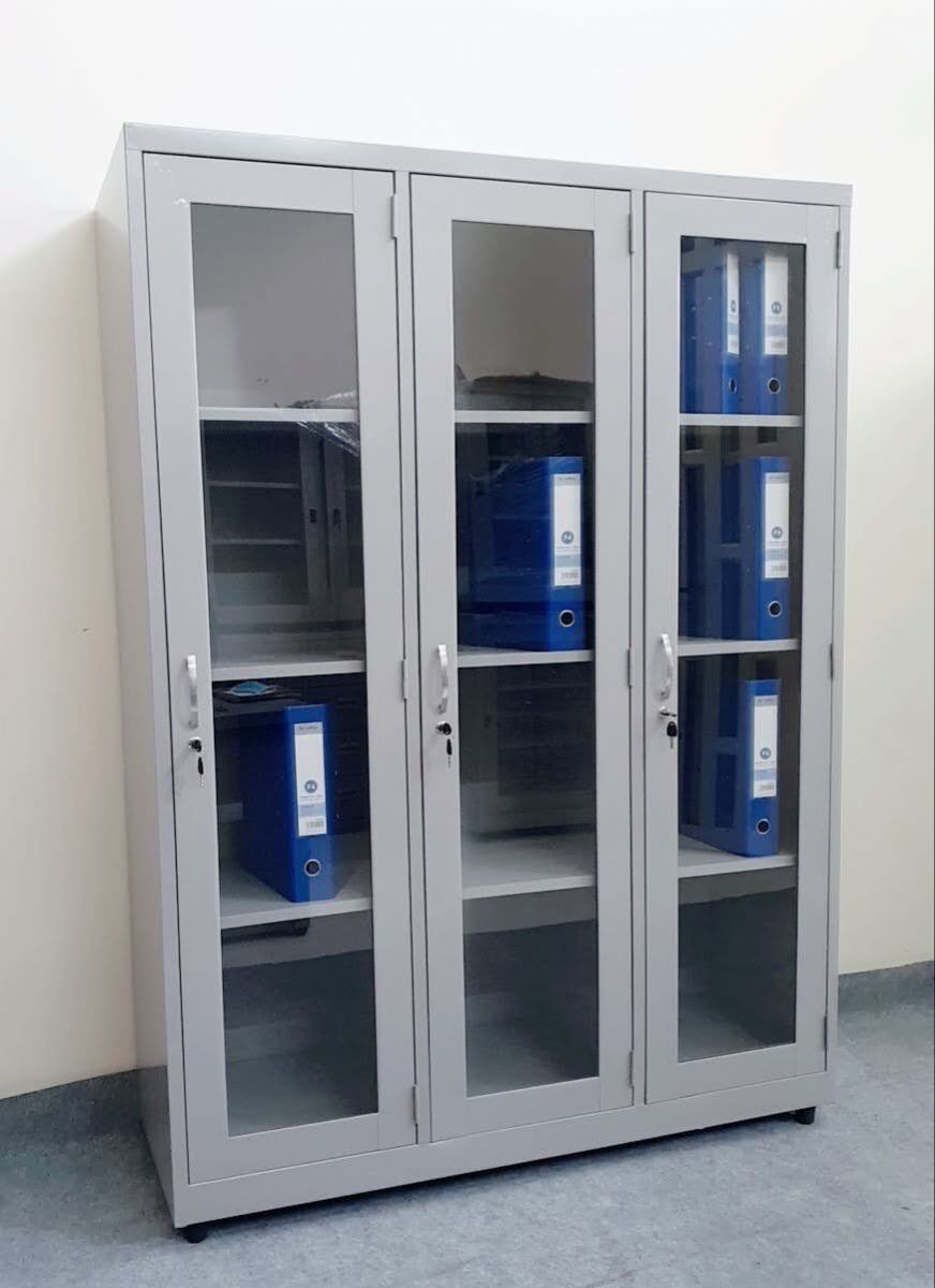 Tủ sắt văn phòng 3 cánh Kính-TUK5 - Ảnh 3